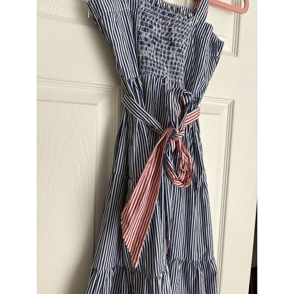 Rare Editions Red White Blue Striped Dress Sundress Girls Size 8 - Picture 4 of 7